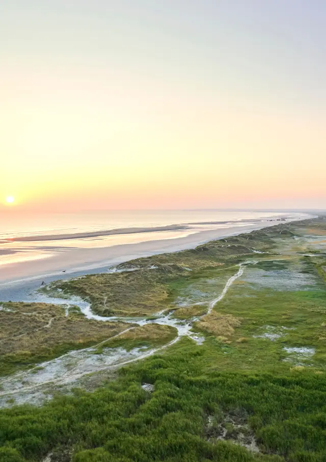 Coucher de soleil sur la plage de Tréguennec