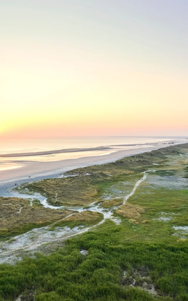 Coucher de soleil sur la plage de Tréguennec