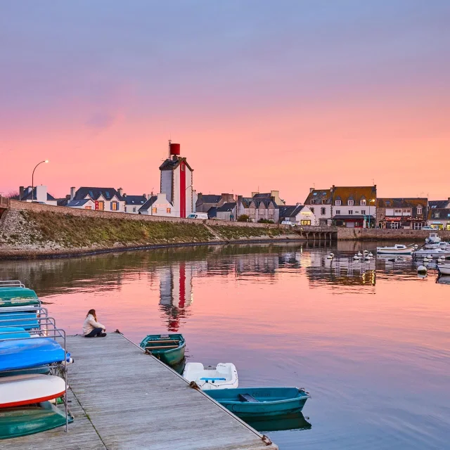 Vue sur l'amer de Treffiagat depuis le Guilvinec