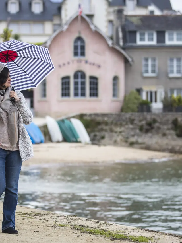 Balade sous la pluie au port de Sainte-Marine