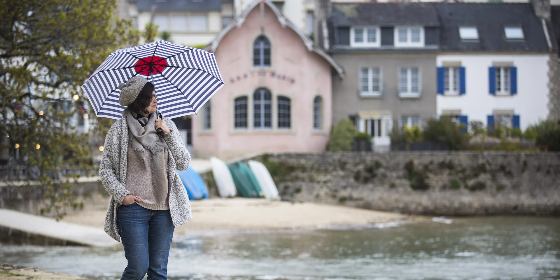 Balade sous la pluie au port de Sainte-Marine