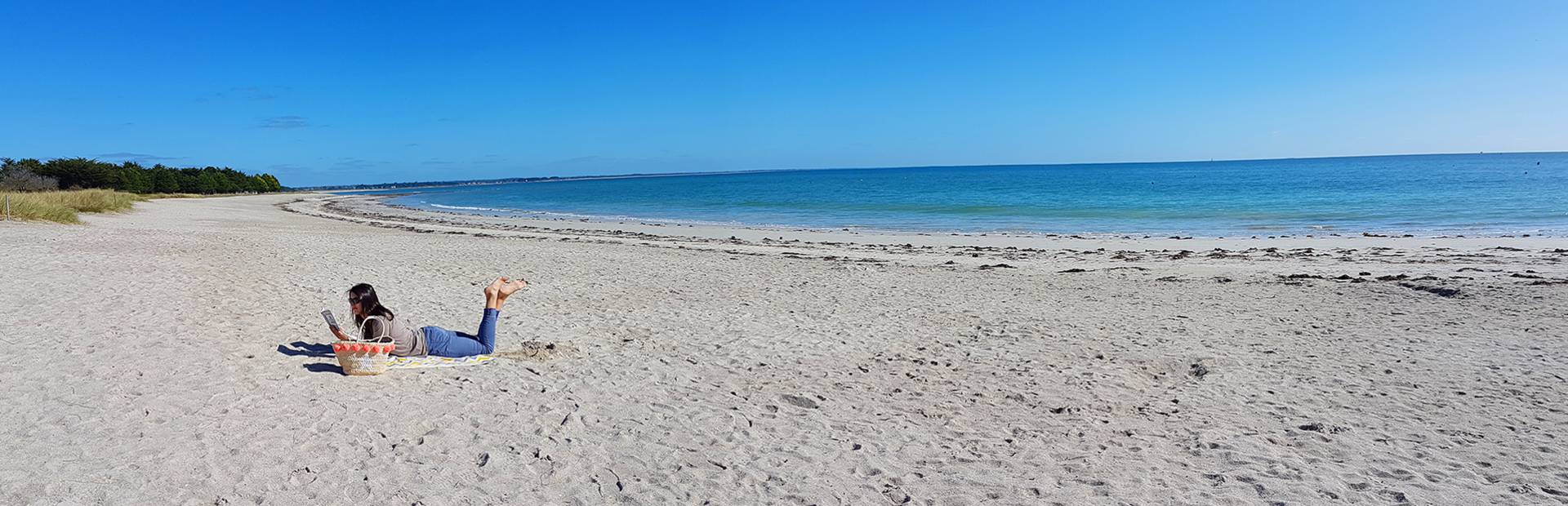 Lazing on the beach at Ile Tudy, Pays Bigouden-® E Cleret