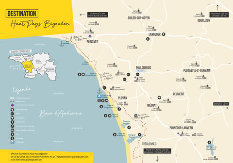 Carte pratique du Haut Pays Bigouden
